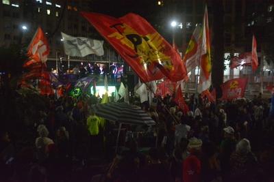 Demonstration at the US consulate/center/RJ-stock-foto
