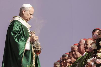ITALY - POPE LEO XIV  LEADS A  MASS FOR THE JUBILEE OF YOUTH AT TOR VERGATA IN ROME  - 2025/8/3-stock-foto