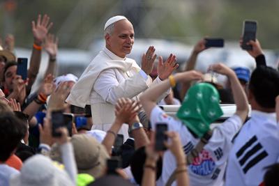 ITALY - POPE LEO XIV  LEADS A  MASS FOR THE JUBILEE OF YOUTH AT TOR VERGATA IN ROME  - 2025/8/3-stock-foto