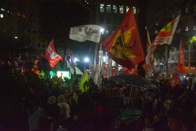 Demonstration at the US consulate/center/RJ-stock-foto