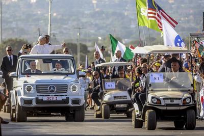 ITALY - POPE LEO XIV  LEADS A  MASS FOR THE JUBILEE OF YOUTH AT TOR VERGATA IN ROME  - 2025/8/3-stock-foto