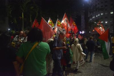 Demonstration at the US consulate/center/RJ-stock-foto