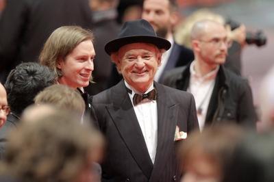 Wes Anderson and Bill Murray attending the The Grand Budapest Hotel premiere at the 64th Berlin International Film Fest-stock-foto