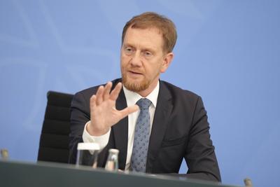 Pressekonferenz mit Bundeskanzler Merz nach der Ministerpraesidentenkonferenz (MPK)-stock-foto