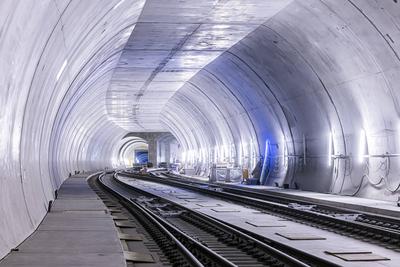 Baden-W?rttemberg, Baustelle Hauptbahnhof Stuttgart Tunnelsystem des neuen Durchgangsbahnhof Stuttgart. Rechts gehts zum-stock-foto