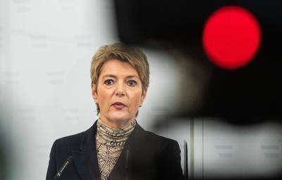 20220201 Press statements of Minister of the Interior and Swiss Federal Councillor after a work meeting VIENNA, AUSTRIA-stock-foto