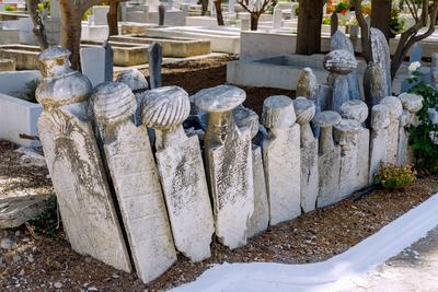Muslimischer Friedhof (Marenciye Mohammedan Cemetery of Kos) in Platani auf der Insel Kos in Griechenland *** Muslim Cem-stock-foto