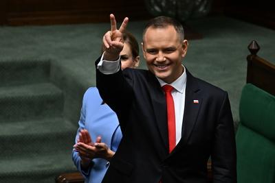 06.08.2025 WARSZAWA SEJM RP CEREMONIA ZAPRZYSIEZENIA PREZYDENTA KAROLA NAWROCKIEGO KAROL NAWROCKI Z ZONA MARTA NAWROCKA-stock-foto