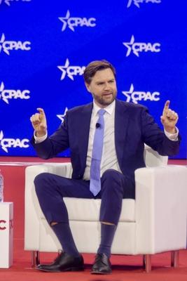 Us vice president, jd vance at cpac in dc 2025. February 20, 2025, washington-stock-foto