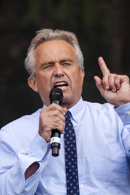 Robert F. Kennedy Jr. als einer Hauptredner auf der Demonstration der Protestbewegung Querdenken 711 gegen die Coronama?-stock-foto