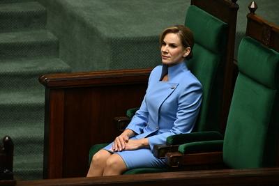 06.08.2025 WARSZAWA SEJM RP CEREMONIA ZAPRZYSIEZENIA PREZYDENTA KAROLA NAWROCKIEGO KAROL NAWROCKI Z ZONA MARTA NAWROCKA-stock-foto