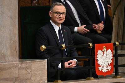 06.08.2025 WARSZAWA SEJM RP CEREMONIA ZAPRZYSIEZENIA PREZYDENTA KAROLA NAWROCKIEGO ANDRZEJ DUDA FOT DAMIAN BURZYKOWSKI /-stock-foto