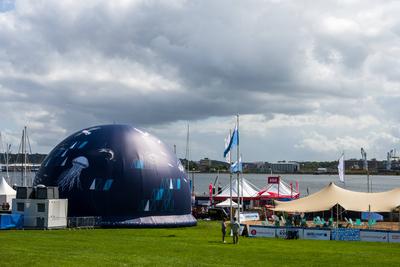 Kiel, 6.08.25 Anl??lich der Regattaveranstaltung The Ocean Race Europe in der Kieler F?rde gibt es ein Seglercamp an der-stock-foto