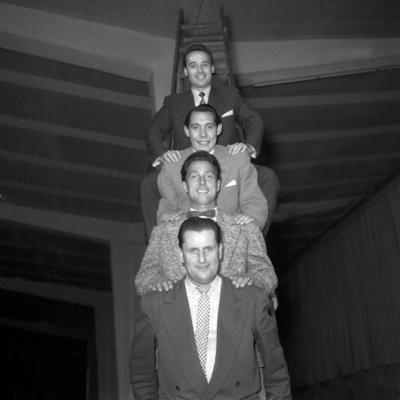 Die vier Mitglieder vom Comedien Quartett Herbert Imlau Fred Ritter Karl Heinz Nowak Werner Sc-stock-foto