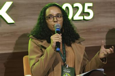 Sao Paulo Climate Week 2025 at Itau Cube-stock-foto
