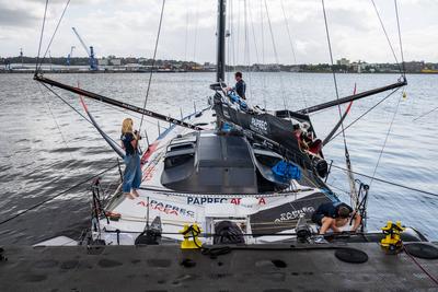 Kiel, 6.08.25 Anl??lich der Regattaveranstaltung The Ocean Race Europe in der Kieler F?rde gibt es ein Seglercamp an der-stock-foto
