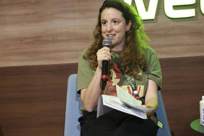 Sao Paulo Climate Week 2025 at Itau Cube-stock-foto