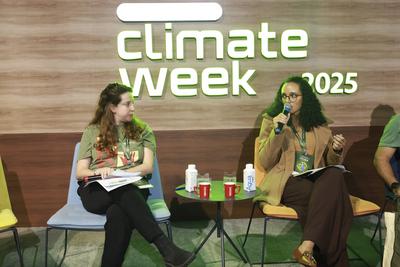 Sao Paulo Climate Week 2025 at Itau Cube-stock-foto