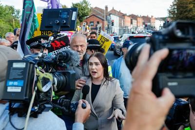 Altrincham Hotel Protest-stock-foto