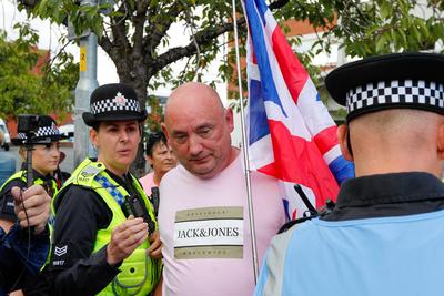 Altrincham Hotel Protest-stock-foto