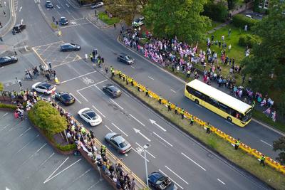Altrincham Hotel Protest-stock-foto