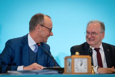 Klausurtagung des CDU-Bundesvorstandes Friedrich Merz Parteivorsitzender, Christlich Demokratische Union Deutschlands ge-stock-foto
