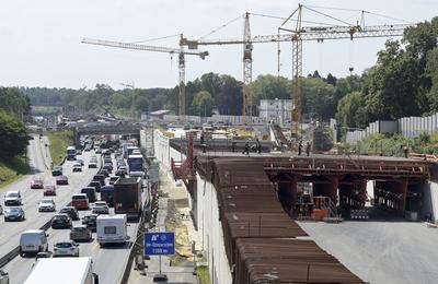 DEU, Hamburg, Autobahn Deckel A7-stock-foto