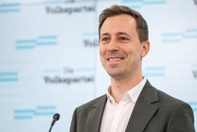 20250807 Pressekonferenz der Volkspartei zum Thema FPOe Faulste Partei Oesterreichs-stock-foto
