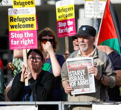 Altrincham Hotel Protest-stock-foto