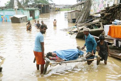 Ganga River Overflows In Some Ghats Of Patna-stock-foto
