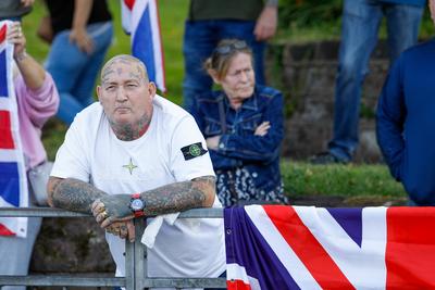 Altrincham Hotel Protest-stock-foto