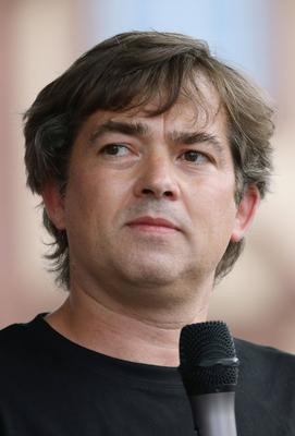 Michael Ballweg B?rgermeisterkandidat f?r Stuttgart 2020, Michael Ballweg, Initiatior von Querdenken-711 , w?hrend einer-stock-foto