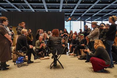 Nan Goldin, Pressekonferenz, Nan Goldin: This will not end well, Neue Nationalgalerie Berlin *** Nan Goldin, Press confe-stock-foto
