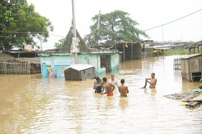 Ganga River Overflows In Some Ghats Of Patna-stock-foto