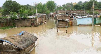 Ganga River Overflows In Some Ghats Of Patna-stock-foto