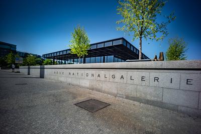 Berlin Mitte Tiergarten; das Kulturforum : die NEUE NATIONALGALERIE, Architekt: Mies van der Rohe - Sammlung Depotbest?-stock-foto