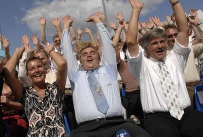 Das Saarland feiert seinen 50. Geburtstag mit einem dreit?gigen Landesfest in Saarbr?cken. H?hepunkt ist am Samstag ein-stock-foto