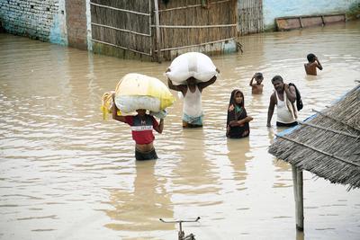 Ganga River Overflows In Some Ghats Of Patna-stock-foto