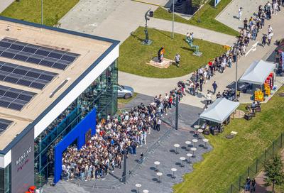 Luftbild Hamm Kunstgalerie Mensing, Event, 1000 Besucher werden in der Kunstgalerie Art Cube erwartet, Ex-Rapper Kollega-stock-foto