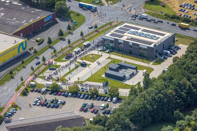 Luftbild Hamm Kunstgalerie Mensing, Event, 1000 Besucher werden in der Kunstgalerie Art Cube erwartet, Ex-Rapper Kollega-stock-foto