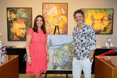 GRAND OPENING - FELIX BLUME IM ART CUBE - RTL Versicherungsmakler Patrick Hufen mit seiner Frau Sabine Hufen Hamm Galeri-stock-foto