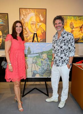 GRAND OPENING - FELIX BLUME IM ART CUBE - RTL Versicherungsmakler Patrick Hufen mit seiner Frau Sabine Hufen Hamm Galeri-stock-foto