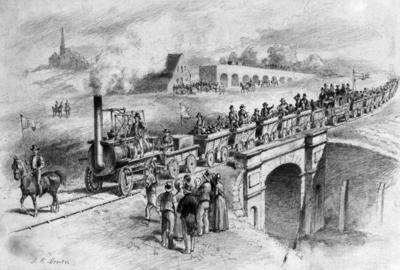 Bildnummer: 55840246  Datum: 01.01.1825  Copyright: imago/United ArchivesOpening of the Stockton & Darlington Railway 1825 Mono Print !AUFNAHMEDATUM GESCH?TZT! kbdig 2011 quer Transport railway Steam train rail Albany Books Crown Copyright Science Museum Bildnummer 55840246 Date 01 01 1825 Copyright Imago United Archives Opening of The Stockton & Darlington Railway 1825 Mono Print date estimated Kbdig 2011 horizontal Transportation Railway Steam Train Rail Albany Books Crown Copyright Science Museum-stock-foto