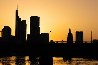 Sommer und Hitze in Frankfurt am Main (Hessen, Deutschland)-stock-foto