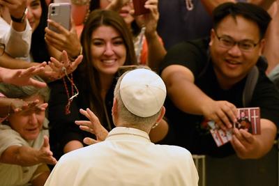 ITALY - POPE LEO XIV DURING HIS WEEKLY GENERAL AUDIENCE  AT  THE  VATICAN - 2025/8/13-stock-foto
