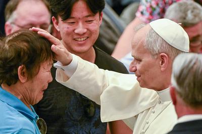 ITALY - POPE LEO XIV DURING HIS WEEKLY GENERAL AUDIENCE  AT  THE  VATICAN - 2025/8/13-stock-foto