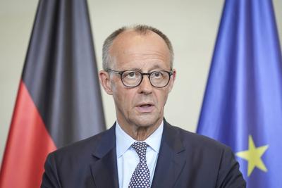 Pressekonferenz Bundeskanzler Merz und Wolodymyr Selenskyj  im Kanzleramt-stock-foto