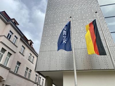 Augsburg/Germany March 30, 2024 Renk Group main building: Renk Group AG is a german global manufacturer, producing mainl-stock-foto