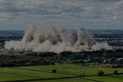 Cottam Power Station Cooling Tower Demolition-stock-foto