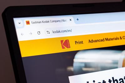 New York, USA - 22. Januar 2025: Die offizielle Homepage der Eastman Kodak Company stellt fortschrittliche Druckmaterialien vor-stock-foto